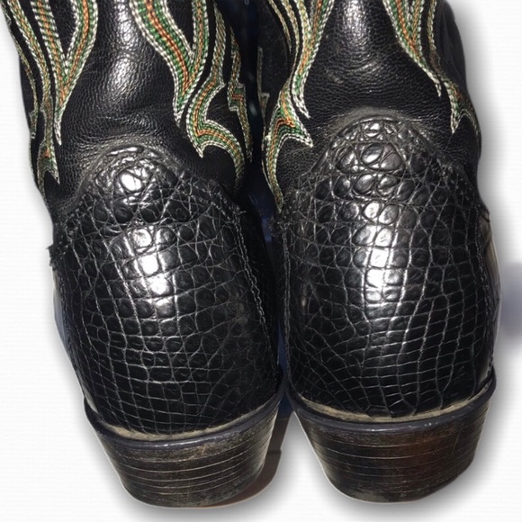 **SOLD** EUC Nocona Genuine Black Caiman Boots 7-1/2B - Picture 6 of 6